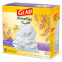 Glad ForceFlex Kitchen Drawstring Trash Bags, 13 gal, Gain Lavender Scent, 24 x 27.38, White, 80 Bags/Box, 3 Boxes/Carton View Product Image