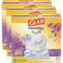 Glad ForceFlex Kitchen Drawstring Trash Bags, 13 gal, Gain Lavender Scent, 24 x 27.38, White, 80 Bags/Box, 3 Boxes/Carton View Product Image