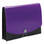 Smead 12-Pocket Poly Expanding File, 0.88" Expansion, 12 Sections, Cord/Hook Closure, 1/6-Cut Tabs, Letter Size, Black/Purple View Product Image