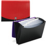 Smead 12-Pocket Poly Expanding File, 0.88" Expansion, 12 Sections, Cord/Hook Closure, 1/6-Cut Tabs, Letter Size, Black/Purple View Product Image