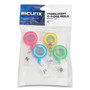 SICURIX ID Slide-Style Belt Clip Card Reels, 30" Extension, Round, Green/Light Blue/Pink/Yellow, 4/Pack View Product Image