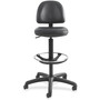 Safco Precision Extended-Height Swivel Stool, Adjustable Footring, Supports 250 lb, 23" to 33" Seat Height, Black Vinyl, Black Base View Product Image