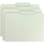 Smead Recycled Pressboard Folders, Two SafeSHIELD Coated Fasteners, 2/5-Cut: R of C, 2" Expansion, Letter Size, Gray-Green, 25/Box View Product Image