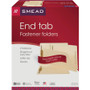 Smead End Tab Fastener Folders with Reinforced Straight Tabs, 11-pt Manila, 2 Fasteners, Letter Size, Manila Exterior, 50/Box View Product Image
