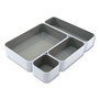 Advantus Fusion Stacking Bins, 4 Compartments, Plastic, 12.1 x 9.1 x 2.2, White/Gray, 4 Pieces View Product Image