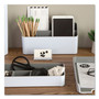 Advantus Fusion Stacking Bins, 4 Compartments, Plastic, 12.1 x 9.1 x 2.2, White/Gray, 4 Pieces View Product Image