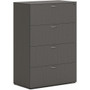 HON Mod HLPLLF3620L4 Lateral File - 53" Height x 36" Width x 20" Depth - 4 - Finish: Slate Teak Product Image 