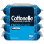 Cottonelle Flushable Wipes - 7.25" Length - CleaningRipples Texture - White - FiberPacket - 42/Packet Product Image 
