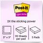 Post-it Notes Super Sticky Note Pads in Summer Joy Collection Colors, 4" x 6", Note Ruled, Summer Joy Collection Colors, 90 Sheets/Pad, 3 Pads/Pack View Product Image