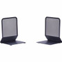 Lorell Mesh Bookends - 7" Height x 5.38" Width x 5.25" Depth - Desktop - Sturdy - Black - Steel, Mesh Product Image 