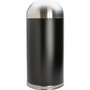 Genuine Joe Trash Receptacle, Domed Top, 15 Gal, 16-1/2"Dia x 40", BK/SR (GJO58896) View Product Image