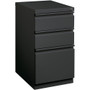 Lorell 20" Box/Box/File Mobile File Cabinet with Full-Width Pull - 15" Width x 19.9" Depth x 27.8" Height - 3 x Drawer(s) for Box, File - Letter - Mobility, Casters, Drawer Extension, Security Lock, Recessed Drawer, Ball-bearing Suspension - Charcoal Product Image 