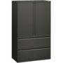 HON Brigade 800 H895LS Lateral File - 64.3" Height x 42" Width x 18" Depth - 2 - 3 Shelve(s) - Finish: Charcoal - Radius Pull, Lockable, Glide, Removable Lock, Adjustable Shelf, Heavy Duty Product Image 