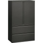HON Brigade 800 H895LS Lateral File - 64.3" Height x 42" Width x 18" Depth - 2 - 3 Shelve(s) - Finish: Charcoal - Radius Pull, Lockable, Glide, Removable Lock, Adjustable Shelf, Heavy Duty Product Image 
