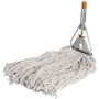 Genuine Joe Wood Handle Complete Wet Mop - 60" Width x 0.94" Height Cotton Head - Wood Handle - Lightweight, Rust Resistant, Absorbent, 4-ply, Refillable Product Image 