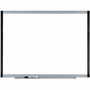 Lorell Signature Series Magnetic Dry-erase Markerboard - 48" (4 ft) Width x 36" (3 ft) Height - Porcelain Surface - Silver, Ebony Frame - Magnetic - Grid Pattern Product Image 