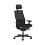 HON Ignition 2.0 4-Way Stretch Mesh Back/Seat Task Chair with Headrest, Supports Up to 300 lbs, 17" to 21" Seat, Black Seat/Base View Product Image