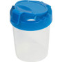 Deflecto Antimicrobial Kids No Spill Paint Cup Blue - Paint, Brush - 3.93" Height x 3.46" Width x 3.93" Depth - Blue - Plastic, Polypropylene Product Image 