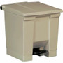 Rubbermaid Commercial Step-on Waste Container - 8 gal Capacity - 17.1" Height x 15.8" Width x 16.3" Depth - Plastic - Beige Product Image 