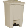 Rubbermaid Commercial Step-on Waste Container - 12 gal Capacity - 17.1" Height x 15.7" Width x 16.3" Depth - Plastic - Beige Product Image 