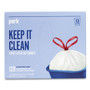 Perk Drawstring Tall Kitchen Trash Bags, 13 gal, 28" x 24", White, 120/Box View Product Image