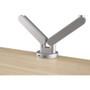 HON Dual Monitor Arm with USB, for 21" Monitors, 360 deg Rotation/Pan,+15 deg/-85 deg Tilt, Silver, Up to 19.8 lb View Product Image