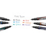 Sharpie Water-Resistant Ink Porous Point Pen, Stick, Fine 0.4 mm, Blue Ink, Black/Blue Barrel, Dozen View Product Image