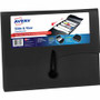 Avery Slide & View Letter Expanding File - 8 1/2" x 11" - 200 Sheets Capacity - 5 Pocket(s) - Black - Elastic Closure Product Image 