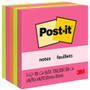 Post-it Notes - Poptimistic Color Collection - 4" Flag/Note Width x 4" Flag/Note Length - Square - 100 Sheets per Pad - Fuchsia, Neon Green, Neon Orange Product Image 