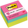 Post-it Super Sticky Notes Cubes - 3" Flag/Note Width x 3" Flag/Note Length - Square - 400 Sheets per Pad - Power Pink, Aqua Splash, Acid Lime - Sticky, Adhesive Product Image 