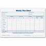 TOPS Weekly Timesheet Form - 100 Sheet(s) - 8.50" x 5.50" Sheet Size - White - White Sheet(s) - Blue Print Color Product Image 