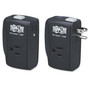 Tripp Lite Protect It! Portable Surge Protector, 2 AC Outlets, 1,050 J, Black (TRPTRAVLER100BT) View Product Image