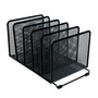 Universal Deluxe Mesh Stacking Sorter, 5 Sections, Letter to Legal Size Files, 14.63" x 8.13" x 7.5", Black View Product Image