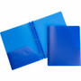 Business Source Letter Portfolio - 8 1/2" x 11" - 50 Sheets Capacity - 3 x Prong Fastener(s) - 2 Pocket(s) - Blue Product Image 