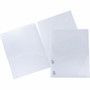 Business Source 78498 Letter Pocket Folder - 8 1/2" x 11" - 60 Sheets Capacity - 2 Pocket(s) - Poly - Clear Product Image 