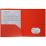 Business Source Letter Portfolio - 8 1/2" x 11" - 30 Sheets Capacity - 2 Pocket(s) - Red Product Image 