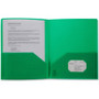 Business Source Letter Portfolio - 8 1/2" x 11" - 30 Sheets Capacity - 2 Pocket(s) - Green Product Image 