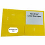 Business Source Letter Portfolio - 8 1/2" x 11" - 125 Sheets Capacity - Inside Front & Back Pocket(s) - Yellow - Card Holder Product Image 