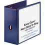 Business Source Navy D-ring Binder - 5" Binder Capacity - Letter - 8 1/2" x 11" Sheet Size - Fastener(s): D-Ring - Pocket(s): 4 Product Image 