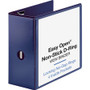 Business Source Navy D-ring Binder - 5" Binder Capacity - Letter - 8 1/2" x 11" Sheet Size - Fastener(s): D-Ring - Pocket(s): 4 Product Image 