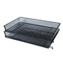Universal Deluxe Mesh Stacking Side Load Tray, 1 Section, Legal Size Files, 17" x 10.88" x 2.5", Black View Product Image