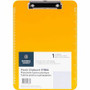 Business Source Flat Clip Clipboard - 9" x 12" Sheet Size - Plastic - Neon Orange - (BSN01866) Product Image 