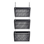 Universal Mesh Three-Pack Wall Files, 3 Sections, Letter Size, 14.13" x 3.38" x 8.5", Black View Product Image