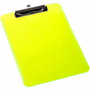 Business Source Flat Clip Clipboard - 9" x 12" Sheet Size - Plastic - Neon Green - (BSN01867) Product Image 