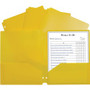 C-Line 2-pocket Heavyweight Poly Portfolio Pocket - 9.4" Width x 11.4" Length x 100 mil Thickness - For Letter 8 1/2" x 11" Sheet - 3 x Holes - Ring Binder - Rectangular - (CLI33936) Product Image 