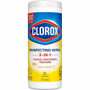 Clorox Disinfecting Cleaning Wipes - Ready-To-Use - Crisp Lemon Scent - Disposable, Bleach-free - Yellow - 35/Tub Product Image 