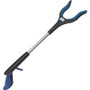 Ettore Grip 'n Grab Multipurpose Pickup Tool - 16" Reach - Articulating Head, Rust Proof, Comfortable Handle, Lightweight - Rubber, Aluminum, Plastic - Blue Product Image 