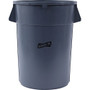 Genuine Joe 44-gallon Heavy-duty Trash Container - 44 gal Capacity - Heavy Duty, Handle - 24" Height x 31.5" Width x 24" Depth - Gray - (GJO11581) Product Image 