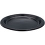 Genuine Joe 9" Round Plastic Plates - Serving - Disposable - 9" Diameter - Black - Plastic Body Product Image 