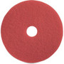 Genuine Joe Red Buffing Floor Pad - 16" Diameter x 1" Thickness - Floor, Buffing, Scrubbing - 175 rpm to 350 rpm Speed Supported - Flexible, Resilient, Rotate, Dirt Remover, Scuff Mark Remover, Heel Mark Remover - Fiber Product Image 